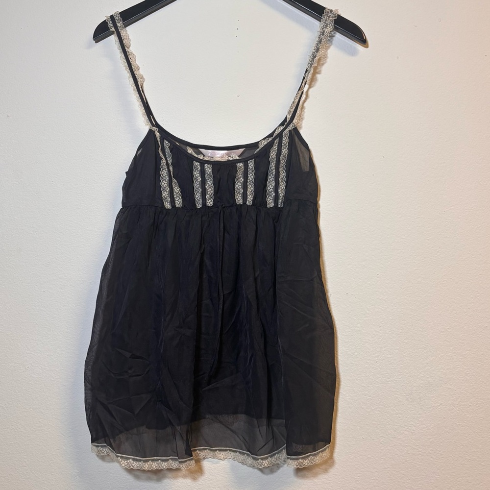 Vintage Victoria’s Secret Sheer Lace Babydoll Cami Y2K Medium